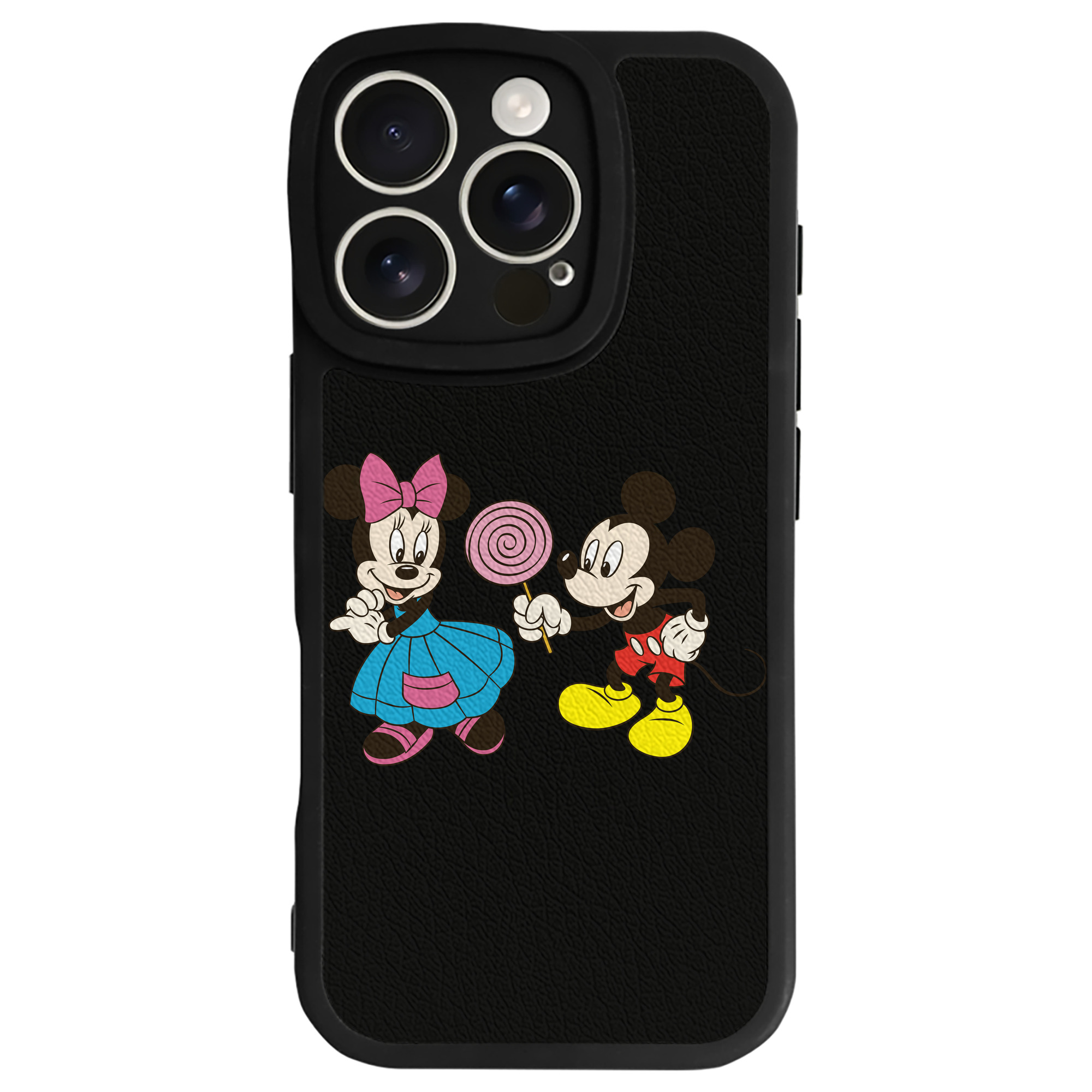 （画像用） ミッキーマウス Mickey Mouse 【iPhone 16シリーズ対応】シリコンスマホケース（レザー調） 材質：シリコン